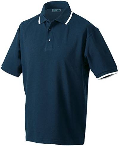 James & Nicholson Poloshirt Kontrast - Farblich akzentuiertes Poloshirt aus gekämmter Baumwolle | Farbe: Navy/White | Grösse: S von James & Nicholson