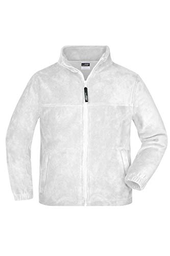 Kinder-Fleece Jacke - Gr: 98/104 - 156/164, Full-Zip, Größe:XL (146/152);Farbe:weiß (white) von James & Nicholson