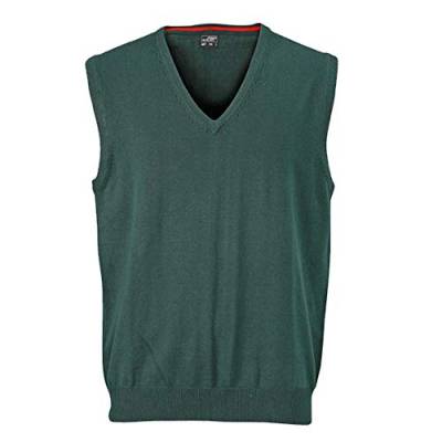 Klassischer Herren Baumwoll-Pullunder 3XL,forest-green von James & Nicholson