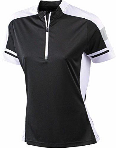 Ladies Radsport Funktionsshirt mit 1/4 Reißverschluss, Größe:XXL;Farbe:Black XXL,Black von James & Nicholson