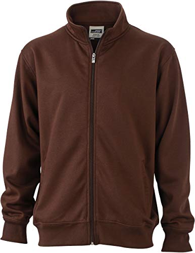 Sweatjacke Stehkragen - Farbe: Brown - Größe: 3XL von James & Nicholson