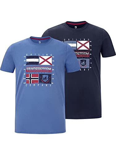 Jan Vanderstorm Herren Doppelpack T-Shirt Preben dunkelblau 7XL (XXXXXXXL) - 80/82 von Jan Vanderstorm
