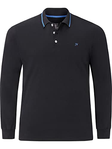 Jan Vanderstorm Herren Langarm-Poloshirt Ellis schwarz 5XL (XXXXXL) - 72/74 von Jan Vanderstorm