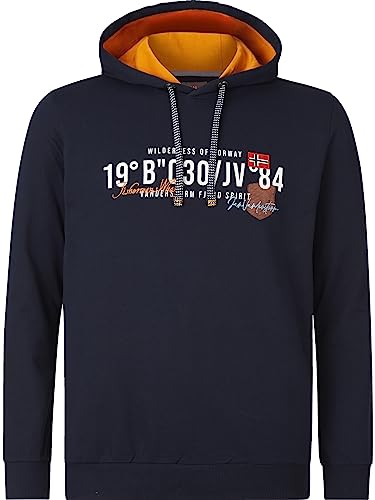 Jan Vanderstorm Herren Sweatshirt Jorrit Casual Sweater Mit Kapuze dunkelblau 6XL (XXXXXXL) - 76/78 von Jan Vanderstorm