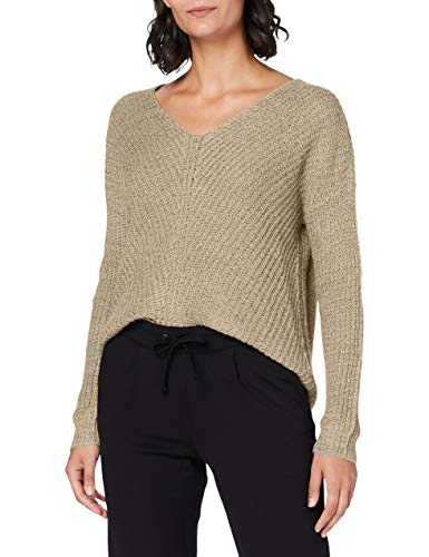 JDY Damen JDY New Megan L/S Trui Knt Noos Pullover, Cement/Detail:w. Black Ply, L EU von JdY