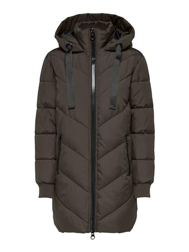 JdY Damen JDYSKYLAR Padded Hood Jacket OTW NOOS Steppmantel, Chocolate Brown/Detail:Black, S von JdY