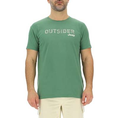 JEEP Herren J Outsider-Großer Aufdruck Karte J23S T-Shirt, Vineyard Green/Almon, Medium von Jeep