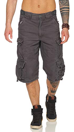 Jet Lag Shorts 007 B mit Seitentaschen in schwarz beige Cement Navy Olive Jeans grau (4XL, Urban Chic) von Jet Lag