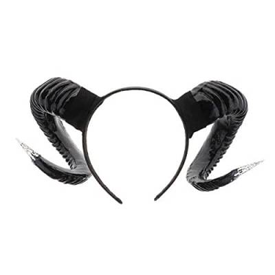 Jojomis Haarband für Damen, künstliches Schafhorn, Schwarz, 2 Stück von Jojomis