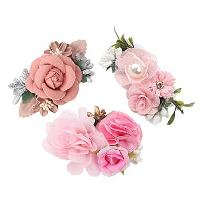 Jojomis Set mit 3 Blumen-Clips, Haarspangen, Haarnadeln, Kopfbedeckung, Haarschmuck für Babys, Mädchen, Säuglinge, Teenager, Kleinkinder – D von Jojomis