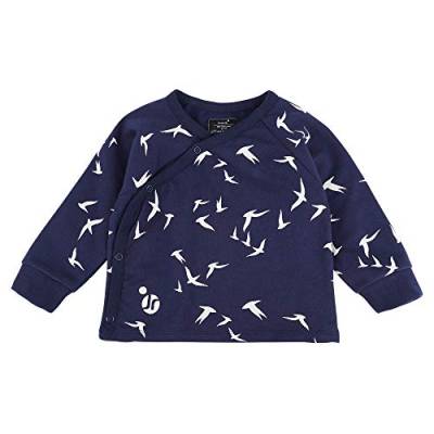 Jumpster Baby Wickeljacke | Mädchen & Jungen | 100% Bio-Baumwolle | Hergestellt in der EU | Langarm Wickelshirt | Eco Blue Swallows Blau 86/92 von Jumpster