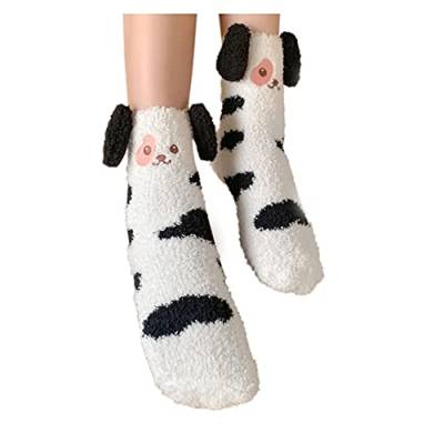 Junhasgood Bein Sets Teppich Socken Kuschel Socken Flauschige Socken Schweres Dickes Flauschiges Futter Warm Bleiben Bequem Stoppersocken Rutschsichere Warme Hüttensocken für Halloween Geschenk von Junhasgood