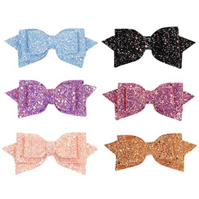 Kleinkind Baby Mädchen Glitzer Haar Bowknot Haarspange Pailletten Haarnadel Kopfbedeckung Haarspange Teenager (Pink, One Size) von Junhasgood