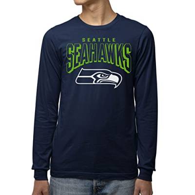 Junk Food Clothing x NFL - Seattle Seahawks - Bold Logo - Unisex Erwachsene Langarm T-Shirt für Männer und Frauen - Größe XXL von Junk Food