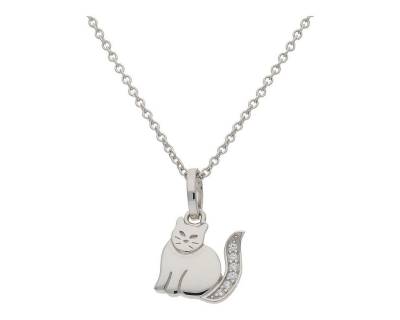 JuwelmaLux Kettenanhänger JuwelmaLux Anhänger Katze 925/000 Sterling Silber mit synth. Zirkonia (1-tlg), Schmuckanhänger von JuwelmaLux