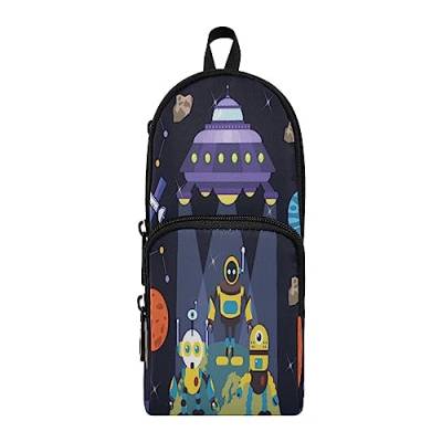 KAAVIYO Cartoon Space Dose Rakete Federmäppchen Federtaschen Rucksackstil Mäppchen für Jungen Mädchen Schüler von KAAVIYO