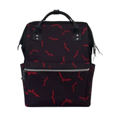 KAAVIYO Fledermaus Schwarzes Tier Halloween Wickeltasche Reiserucksack Grosse Kapazität Schulter Mom Taschen für Reisen im Freien von KAAVIYO