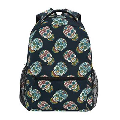 Süße Blumenkunst des Schädels Schulter Student Rucksacks Bookbags Kinderrucksack Büchertasche Rucksäcke für Teen Mädchen Jungs von KAAVIYO