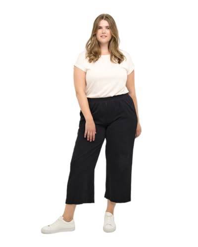 KAFFE CURVE Casual Hose KCnana Damen Große Größen Hose Culotte 3/4 Weite Culottehose Black Deep 46 von KAFFE CURVE