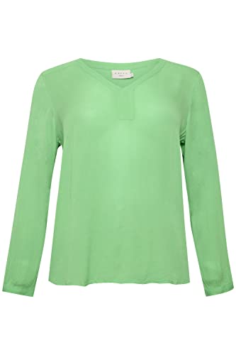 KAFFE CURVE Langarm-Bluse KCami Damen Bluse Große Größen Langarm V-Ausschnitt Shirt Poison Green 46 von KAFFE CURVE
