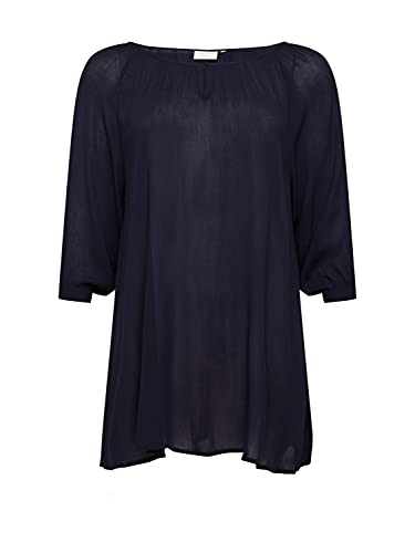 KAFFE CURVE Tunika KCami Damen Tunika 3/4 Arm Casual Rundhals Shirt Große Großen Midnight Marine 48 von KAFFE CURVE