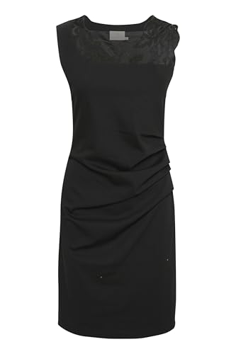 KAFFE India Vivi Dress Damen Kleid Cocktailkleild Ärmellos Elegant Spitze Knielang Spitzenkleid Black deep M von KAFFE