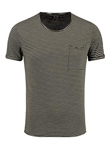 KEY LARGO Herren MT Orbit Round T-Shirt, Khaki-Offwhite (2570), L von KEY LARGO