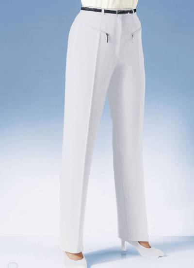 Hose mit paspelierten Reißverschluss-Taschen, Weiss, Größe 38 von KLAUS MODELLE