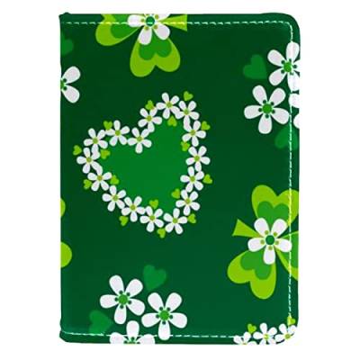 KQNZT Impfpasshülle Kartenetui Lederschutzhülle Reisebrieftasche,St. Patrick's Day Grüne Blume von KQNZT