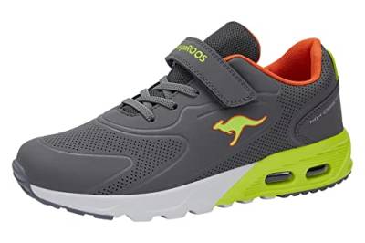 KangaROOS Unisex KX-Giga EV Sneaker, Steel Grey/Lime, 37 EU von KangaROOS