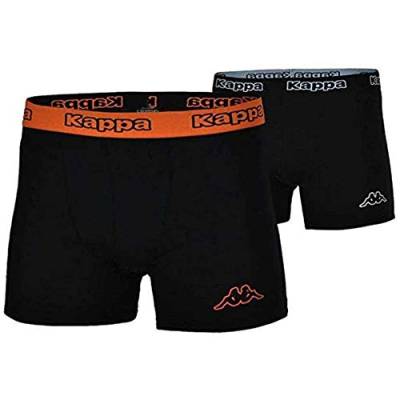 Kappa 4x Logo Boxer Short Herren Boxershorts 4 Stück Schwarz/Orange, Grösse:M von Kappa