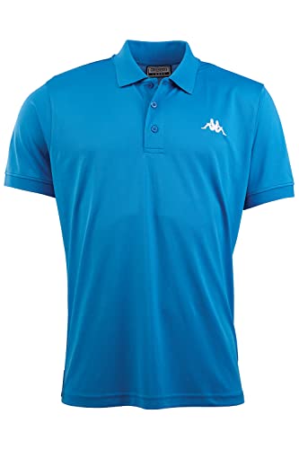 Kappa Herren Polo Shirt in S, Türkis I Polyester Polo-Hemd mit aufgesticktem Logo I Basic Poloshirts für Männer I Sportliches Kurzarm Polo für Sport & Freizeit I Regular Fit von Kappa