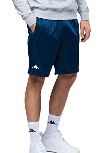 Kappa Herren Shorts in Größe L I Blaue Sporthose Logo & praktischen Seitentaschen I Aus pflegeleichtem Polyester I Kurze Hose mit elastischem Bund für Sport & Freizeit von Kappa