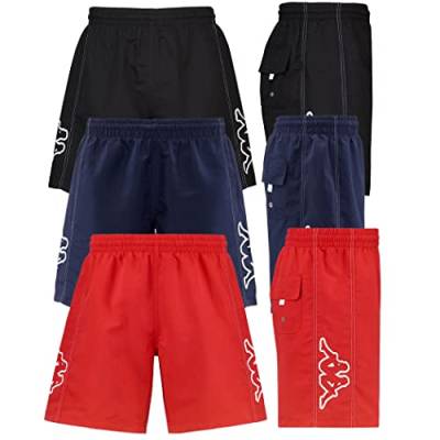 Kappa Herren Wogoz Logo Badeshorts, Rot-Weiß, L von Kappa