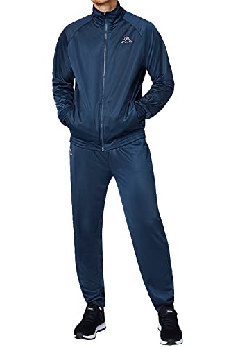 Kappa Trainingsanzug Villos für Herren, bequemer Tracksuit für Sport, Freizeit und Reisen, die Jogginghose & Trainingsjacke sind atmungsaktiv, schnell trocknend, blau, Größe XL von Kappa