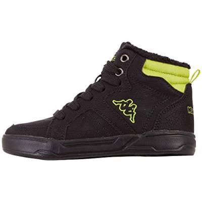 Kappa Unisex Kinder Grafton Sneaker, 1133 Black/Lime,30 EU von Kappa