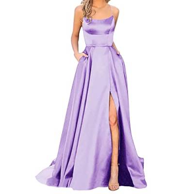 Kashyke Cocktailkleid Damen Elegant für Hochzeit Lange Abendkleider Abschlusskleider Festlich Kleider Hochzeitsgast Satin Abendkleid Ballkleider Brautkleid Große Größen Blau Weiße Grün Schwarz Rotes von Kashyke