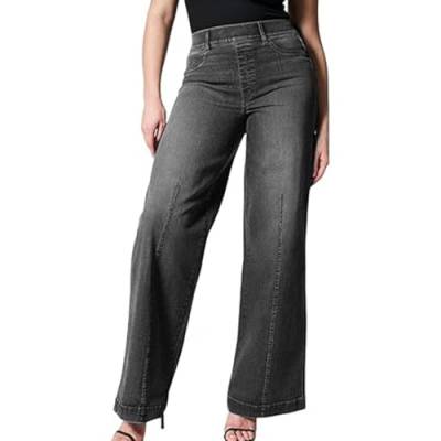 Kasmole Jeans mit Naht vorne - Pull-On Neuheit Stretchy Damen Jeans mit hoher Elastizität - Modekleidung für Junge Damen für Zuhause, Strand, Urlaub, Dating, Arbeit, Party von Kasmole