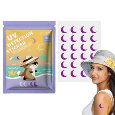 Kasmole UV-Aufkleber für Sonnenschutz, Sonnenschutz-Erinnerungsaufkleber | 24 Stück SPF Sensing UV Sun Patch & Sunscreen Dots UV Sticker - 5er-Sortimentspaket – UV-Aufkleber mit Sonnenpflaster und von Kasmole