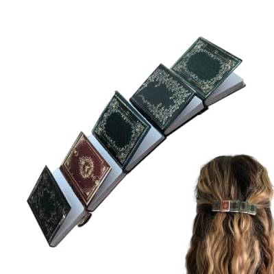 Miniatur-Buch-Haarspange, Buch-Haarspange | Französische Haarspangen,Lustige -Buch-Form-Haarklammer, handgefertigte Vintage-Haarspange für kleine Bücher, kreative Buch-Haarnadel für Leser Kasmole von Kasmole