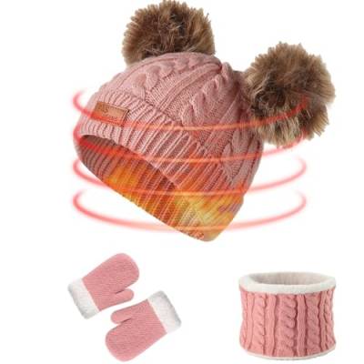 Set aus Mütze, Schal und Handschuhen für Kinder, Mützen und Handschuhe für Kinder | Jungen-Sets für kaltes Wetter - Hut-Schal-Handschuh-Set mit einfachem und modischem Design als Kasmole von Kasmole