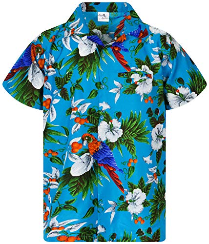 King Kameha Funky Hawaiihemd, Kurzarm, Cherryparrot New, Türkis, M von King Kameha