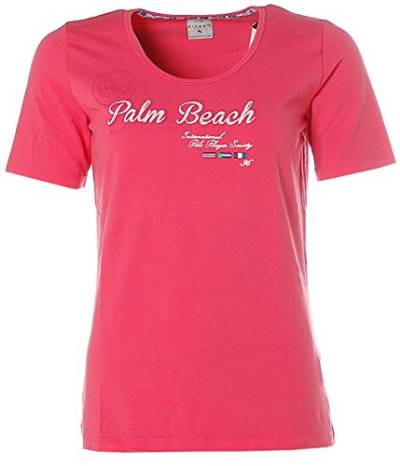 Kitaro Damen Kurzarm Shirt T-Shirt Rundhals 38 Rasberry Palm Beach von Kitaro