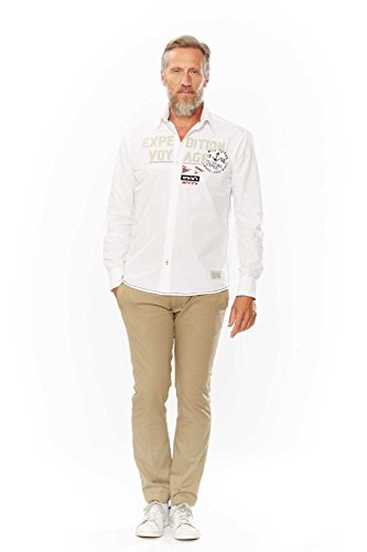 Kitaro Freizeithemd Hemd Herren Langarm Plusgröße Übergröße Maritime Classics, Farbe:weiß, Herrengrößen:XXL von Kitaro