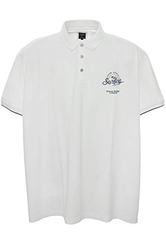 Kitaro Poloshirt Polo Shirt Herren Kurzarm Baumwolle Piqué, Farbe:weiß, Herrengrößen:4XL von Kitaro