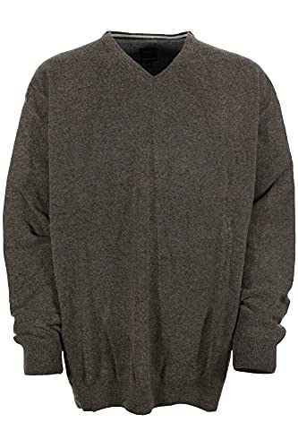 Kitaro Pullover Pulli Strick Wollpullover Herren Wolle V Ausschnitt, Farbe:Dunkelbraun, Herrengrößen:4XL von Kitaro