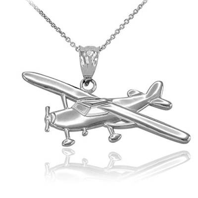 Kleine Schätze Sterling Silber 925 Flugzeug Anhänger Halskette von Kleine Schätze