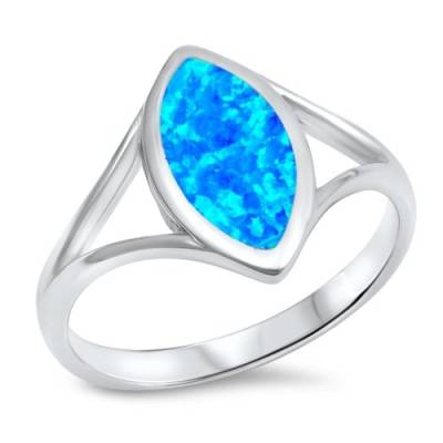 Damen Ring 925 Sterling Silber Hellblau Opal von Kleine Schätze