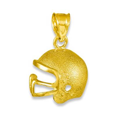 Kleine Schätze - 14 Karat Gold-Football-Helm- Anhänger Halskette (Kommt mit einem 45 cm Kette) von Kleine Schätze