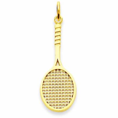 Kleine Schätze - 14 Karat - Gold-Tennis-Schläger-Charme-Anhänger von Kleine Schätze